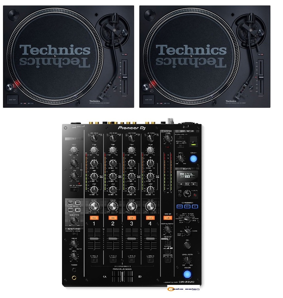 Pack SL1210 Mk7 +DJM750 Pack formado por 2 platos Technics SL1210 Mk7 + mesa Pioneer DJ DJM750