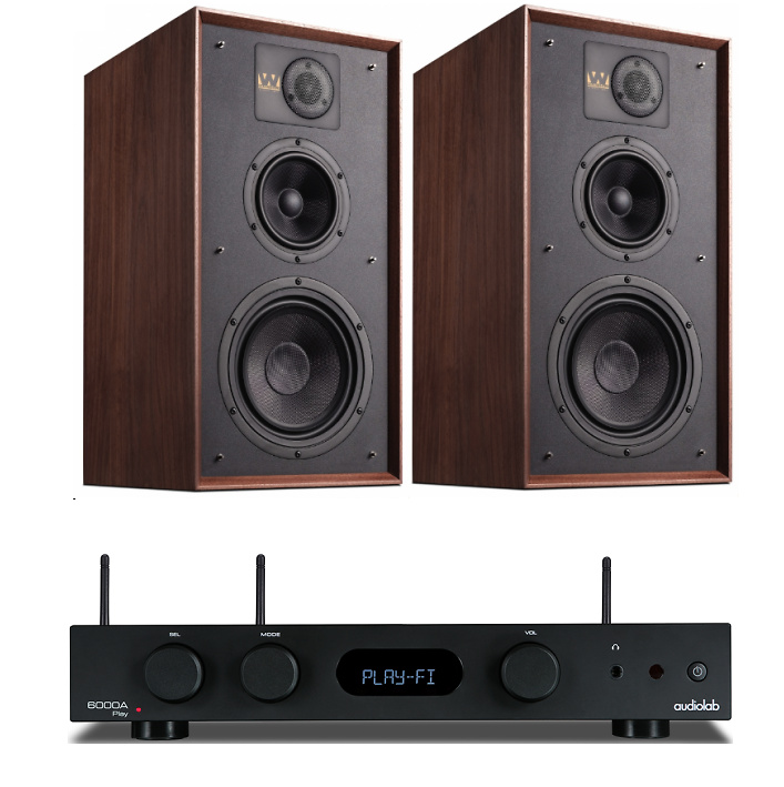 Audiolab 6000A PLAY + Wharfedale Linton negro/nogal 