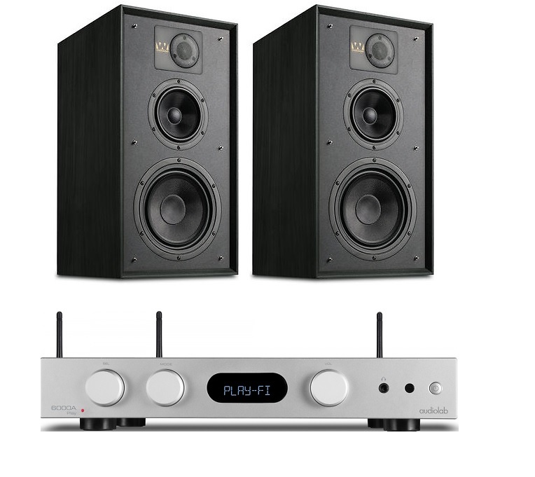 Audiolab 6000A PLAY + Wharfedale Linton silver/negro 