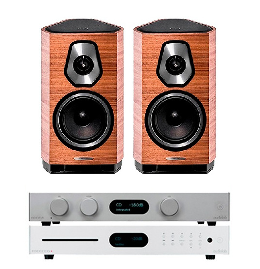 Audiolab 8300A + 8300CDQ + Sonetto I silver/nogal 