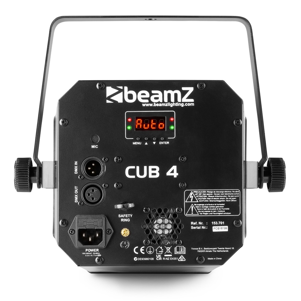 Beamz CUB4 II LED 2 X 10W QUAD + 64 RGB DMX IR MANDO 