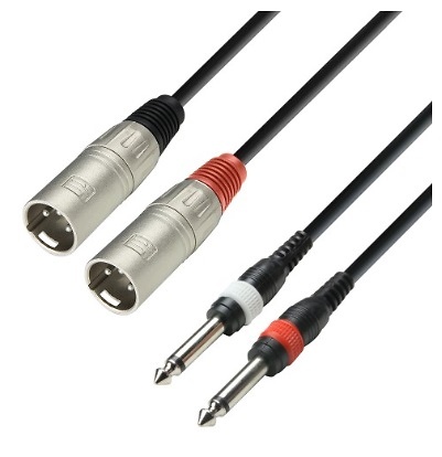 Adam Hall Cables K3 TMP Cable de audio de 2 conectores XLR macho a 2 jacks mono de 6,3 mm