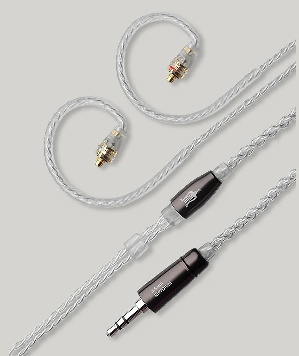 Cable MMCX SILVER PLATED para auriculares RAI JACK 3.5 