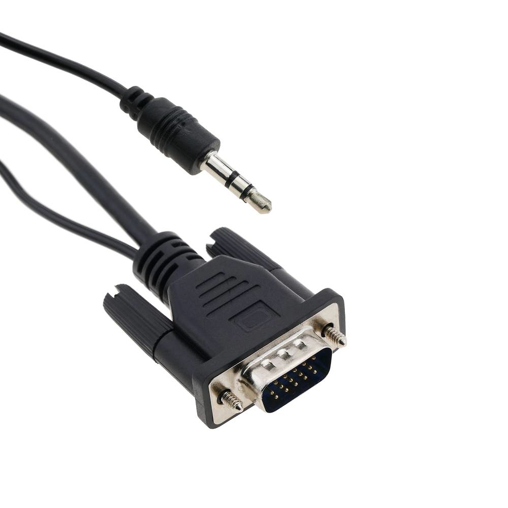 Conversor VGA a HDMI con audio y cable de alimentación USB 