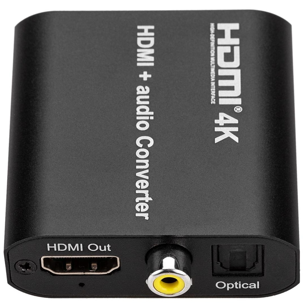 Conversor de HDMI 4K a HDMI 4K con audio analógico, toslink y coaxial 