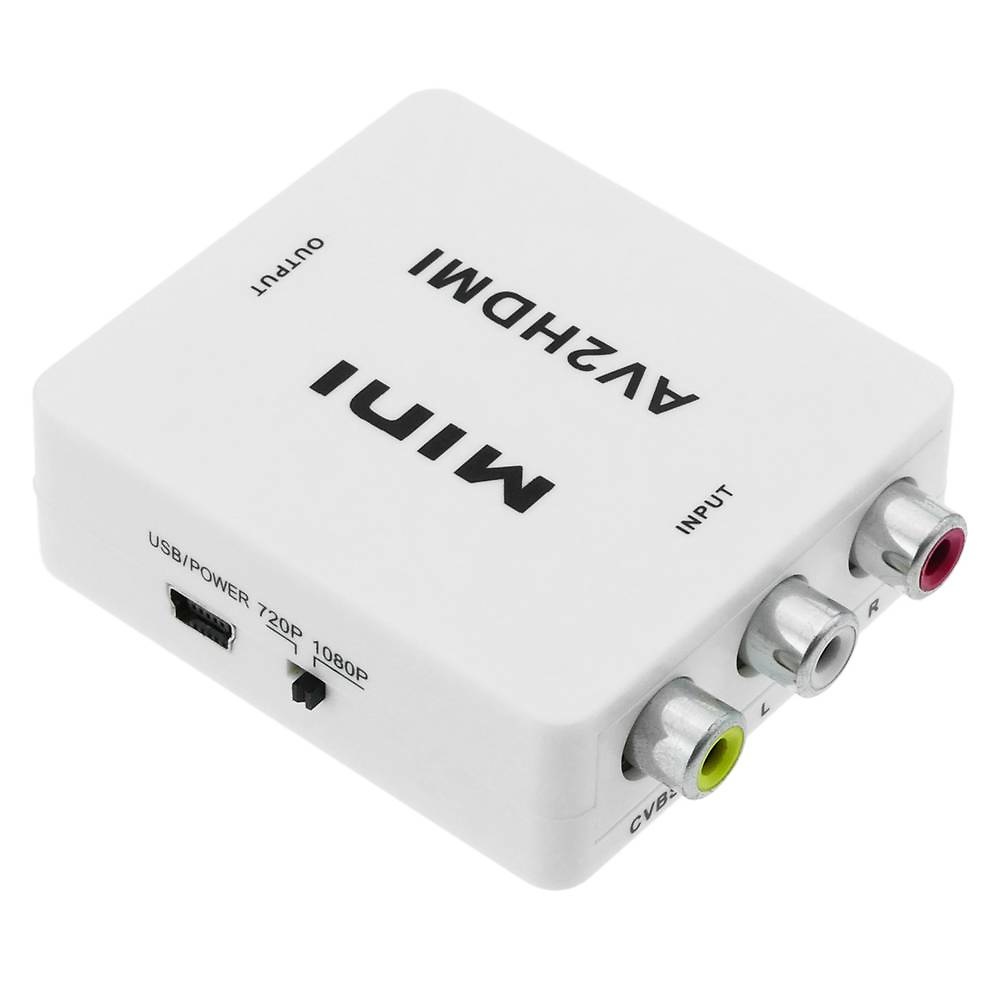 Conversor de vídeo compuesto CVBS y audio a HDMI modelo compacto 