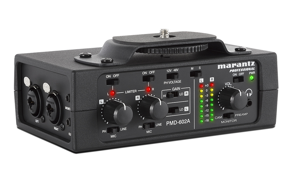 Marantz PMD-602A Interface de audio para uso con cámaras DSLR y dispositivos de audio Marantz PMD-602A