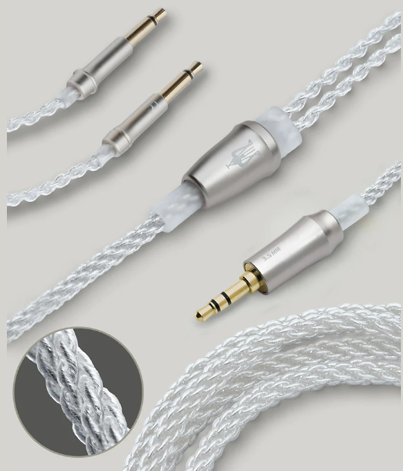 Meze 99 Series 4.4mm Balanced Silver Plated Upgrade Cable - 1.2 m 3.5mm 