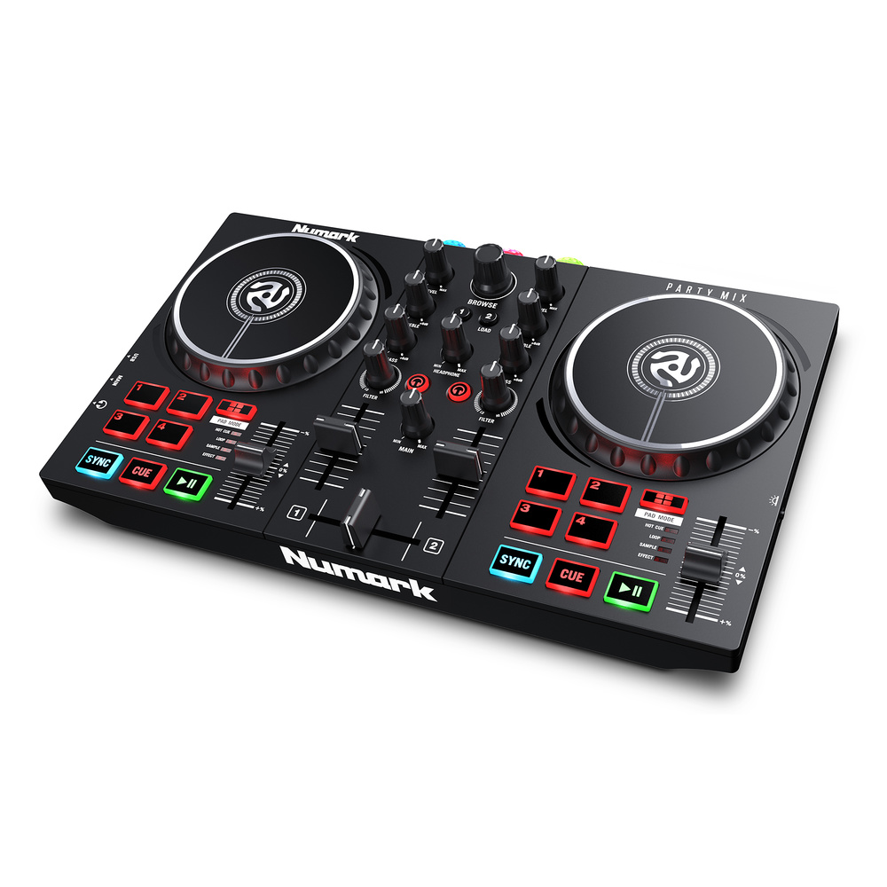 Party Mix II : Controlador DJ con interface de audio y show de iluminación LED Party Mix II: Controlador DJ con interface de audio y show de iluminación LED