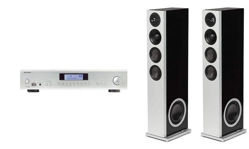 ROTEL A14 MKII + Altavoces D15 silver/negro 