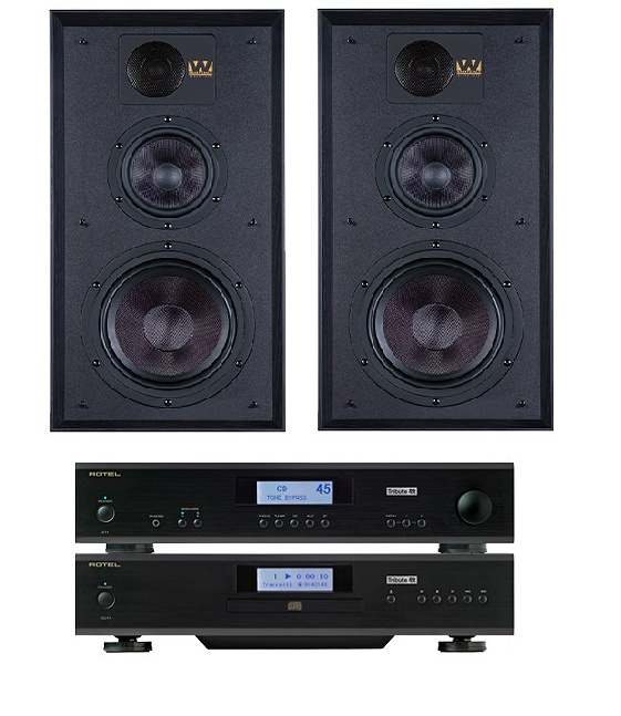Rotel A11 Tribute + CD11 Tribute + Wharfedale Linton negro 