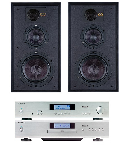 Rotel A11 Tribute + CD11 Tribute + Wharfedale Linton silver/negro 