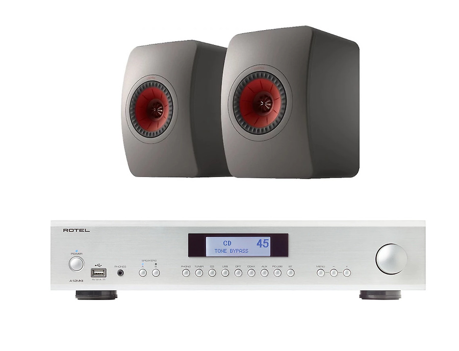Rotel A12 MKII + KEF LS50 Meta silver / gris 
