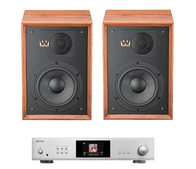 Rotel S14 + Wharfedale DENTON 85 silver/nogal 