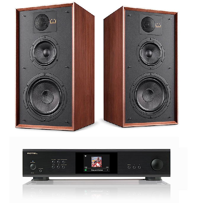 Rotel S14 + Wharfedale Linton negro/nogal 