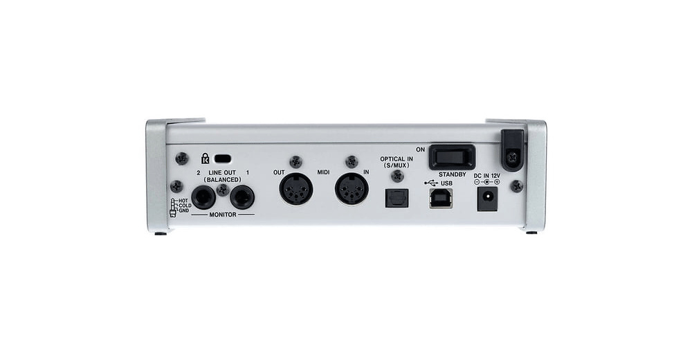 Tascam SERIES-102I Interfaz de audio USB/MIDI con mezclador DSP Tascam SERIES-102I parte trasera