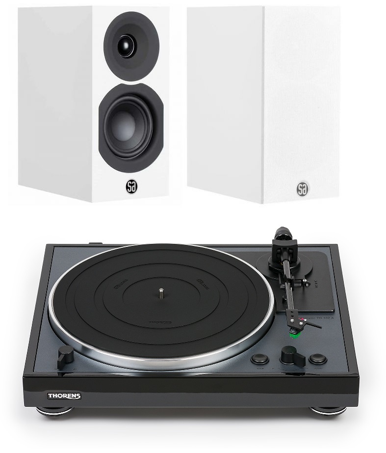 Thorens TD102A + System Audio Saxo 3 blanco/negro 