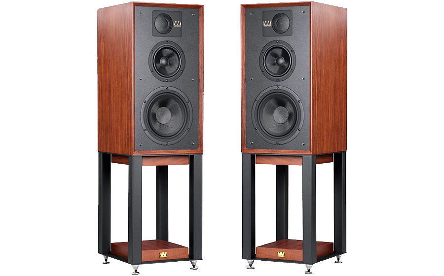 Wharfedale Linton Heritage + stands mahogany 