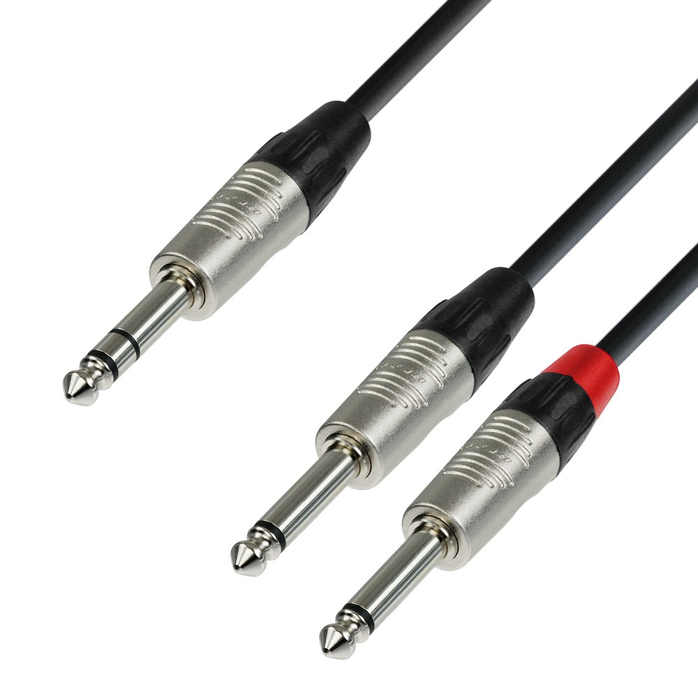 Cable de Audio REAN de Jack 6,3 mm estéreo a 2 Jacks 6,3 mm mono Cable de Audio REAN de Jack 6,3 mm estéreo a 2 Jacks 6,3 mm mono