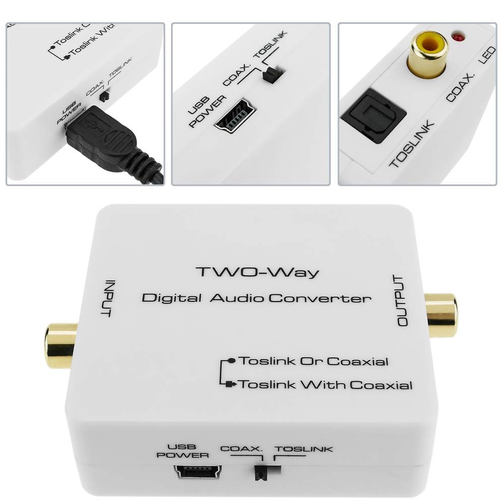 Conversor y repetidor de audio digital (toslink a coaxial) - RADIO