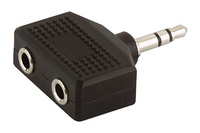 Adaptador estéreo 3.5 mm a doble hembra estéreo 3.5 mm
