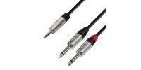 Cable Minijack 3,5 mm estéreo a 2 Jacks 6,3 mm mono
