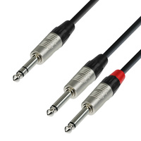 Cable REAN Jack 6,3 mm estéreo a 2 Jacks 6,3 mm mono 1.5 m